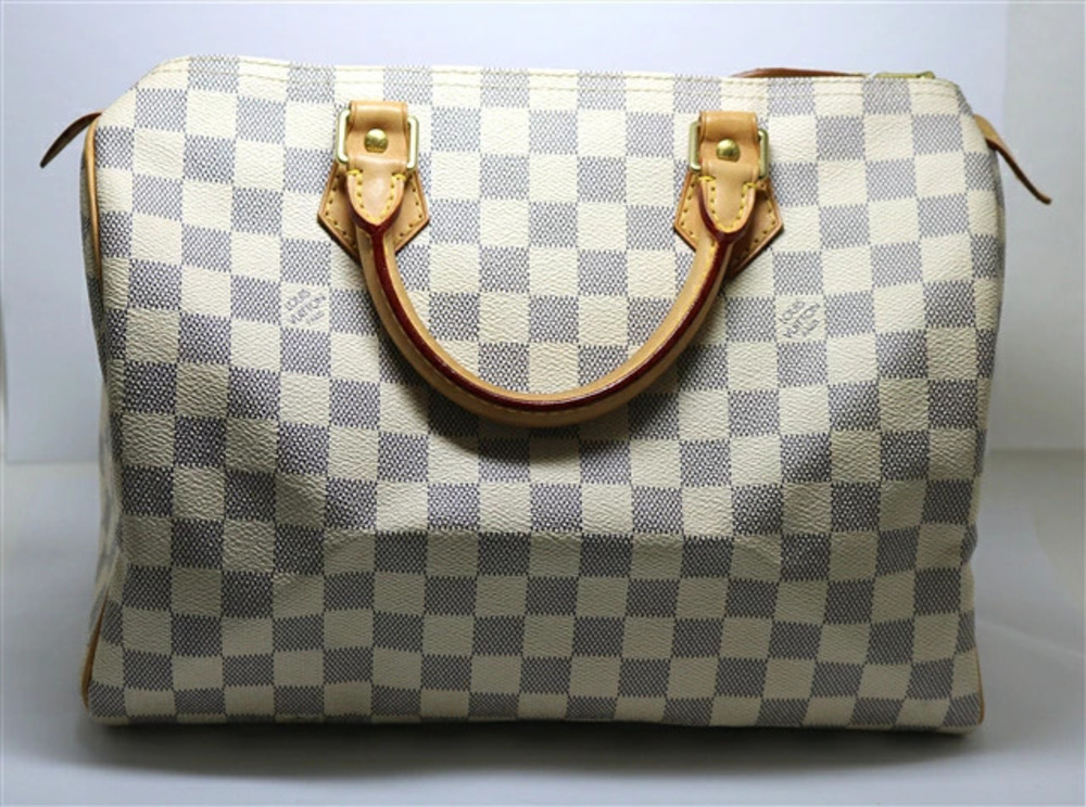 LOUIS VUITTON Speedy Handbag Damier Azur White